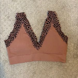 PINK Seamless Lace Trim Plunge Bralette